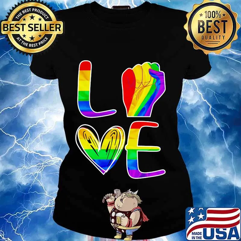 Lgbt love black lives matter rainbow s Ladies tee