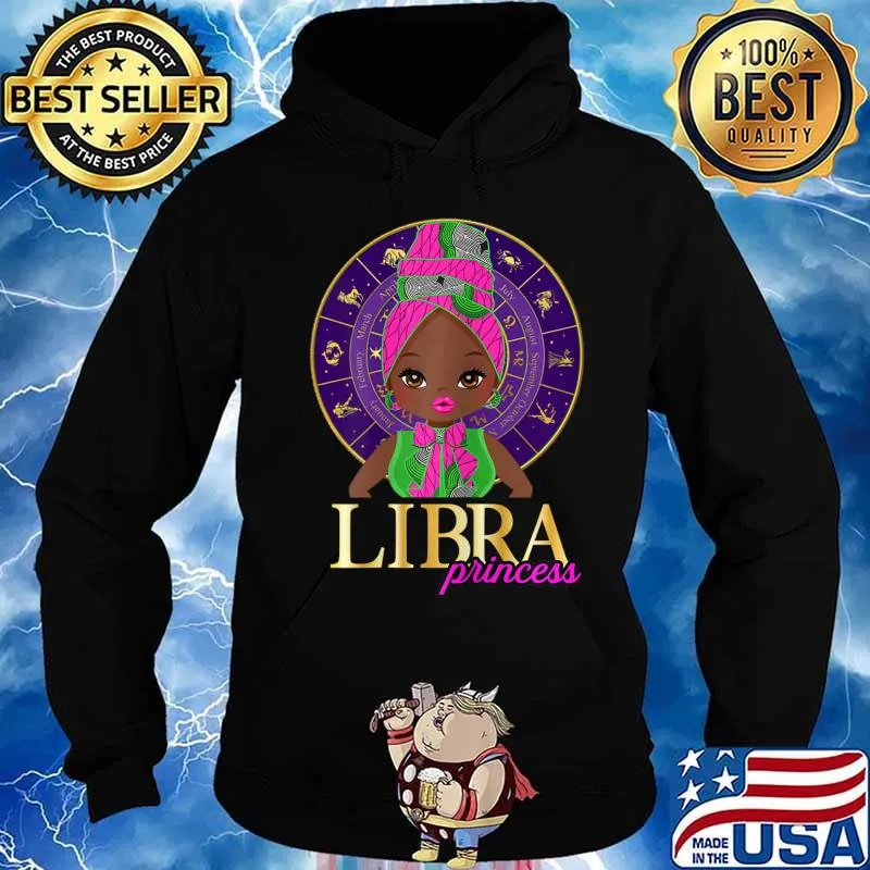 Libra Girl Little African Girl Birthday Gift Present Afro T-Shirt Hoodie