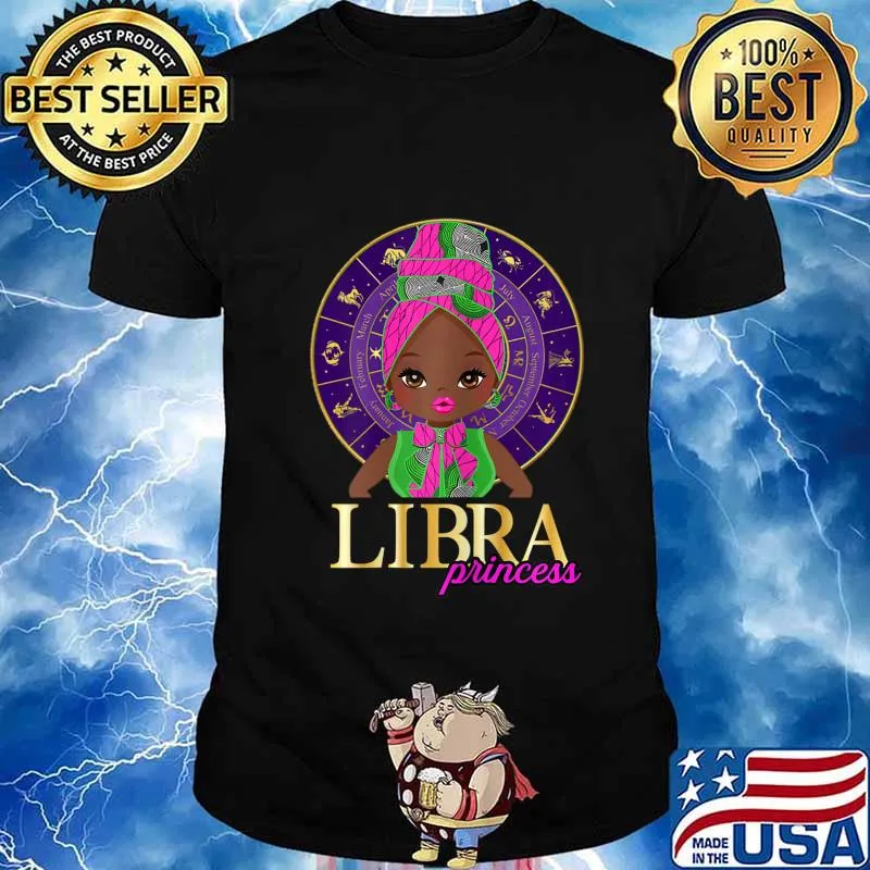Libra Girl Little African Girl Birthday Gift Present Afro T-Shirt