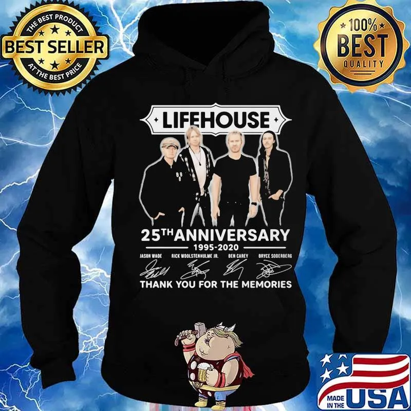 Lifehouse 25th anniversary 1995 2021 thank for the memories signatures s Hoodie