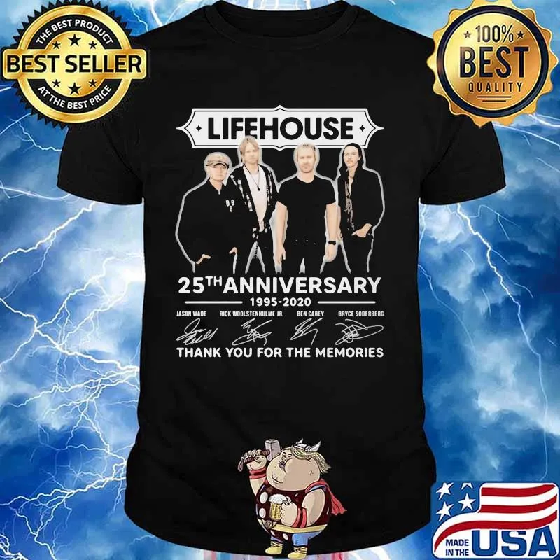 Lifehouse 25th anniversary 1995 2021 thank for the memories signatures shirt