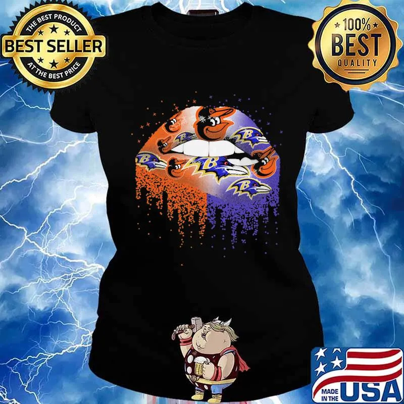 Lips baltimore orioles baltimore ravens s Ladies tee