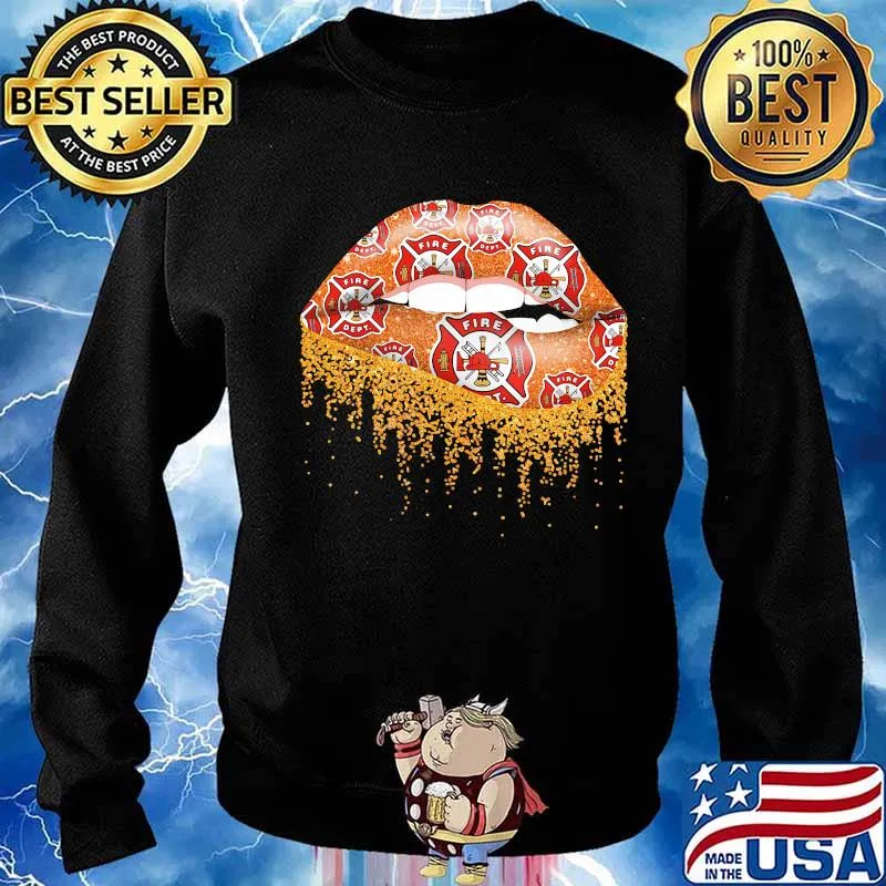 Lips firefighter logo diamond s Sweater