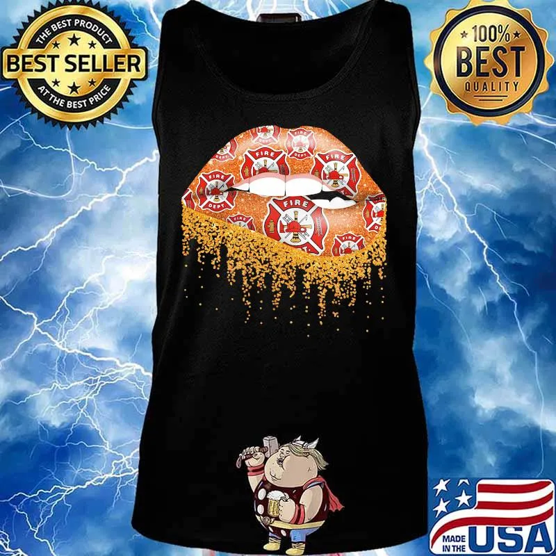 Lips firefighter logo diamond s Tank top