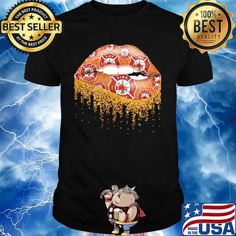 Lips firefighter logo diamond shirt