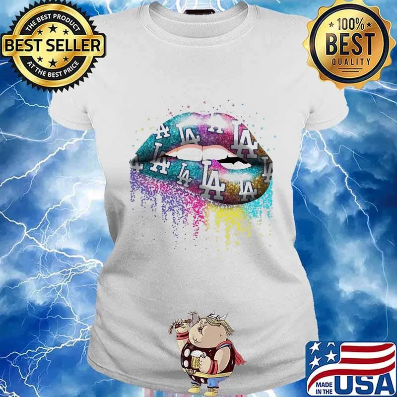 Lips los angeles dodgers baseball s Ladies tee