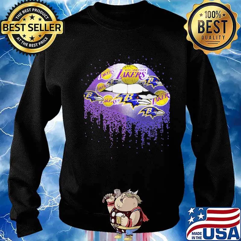 Lips los angeles lakers baltimore ravens s Sweater