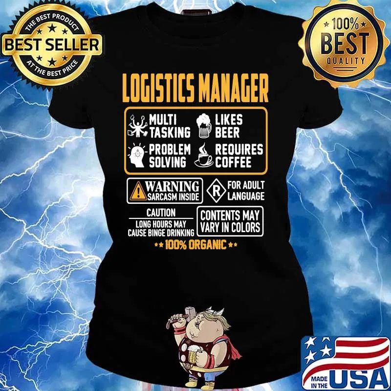 Logistics manager multi tasking likes beer problem solving requires coffee 100% organic s Ladies tee