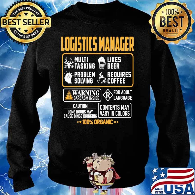 Logistics manager multi tasking likes beer problem solving requires coffee 100% organic s Sweater