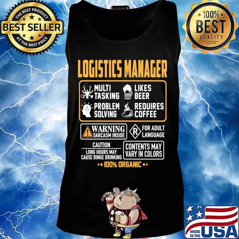 Logistics manager multi tasking likes beer problem solving requires coffee 100% organic s Tank top