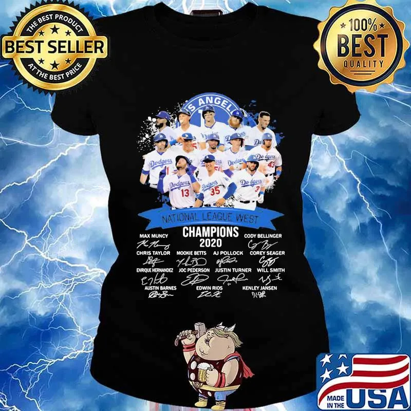 Los angeles dodgers national league west champions 2020 signatures s Ladies tee