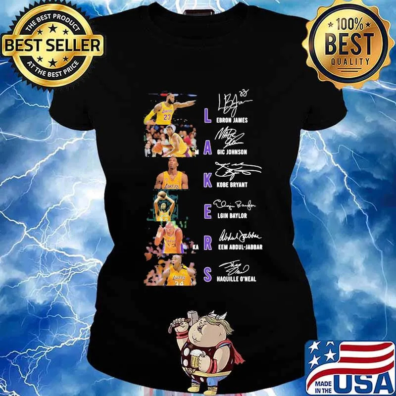 Los angeles lakers basketball signatures s Ladies tee