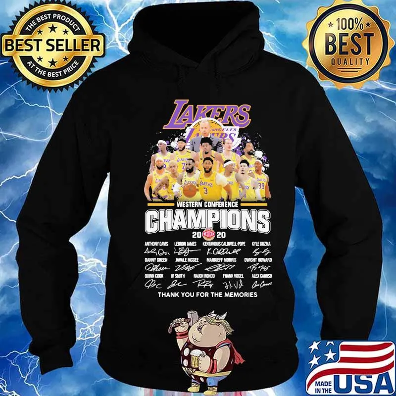 Los angeles lakers western conference champions 2020 thank for the memories signatures s Hoodie