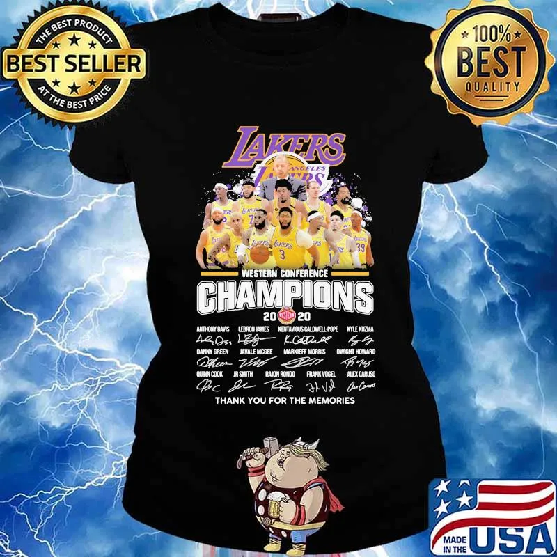 Los angeles lakers western conference champions 2020 thank for the memories signatures s Ladies tee