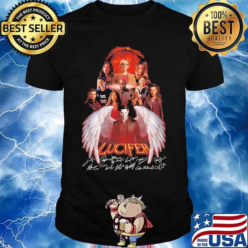 Lucifer wings characters signatures shirt