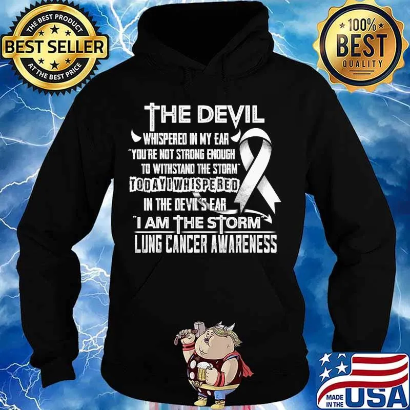 Lung Cancer Awareness I am the Storm Devil T-Shirt Hoodie