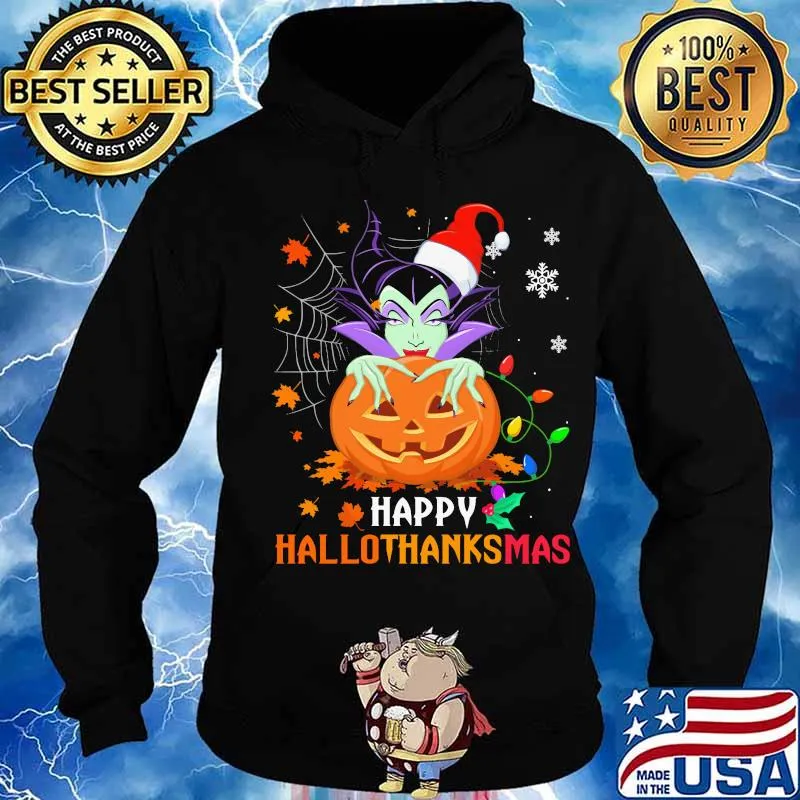Maleficent happy hallothanksmas halloween thanksgiving christmas s Hoodie