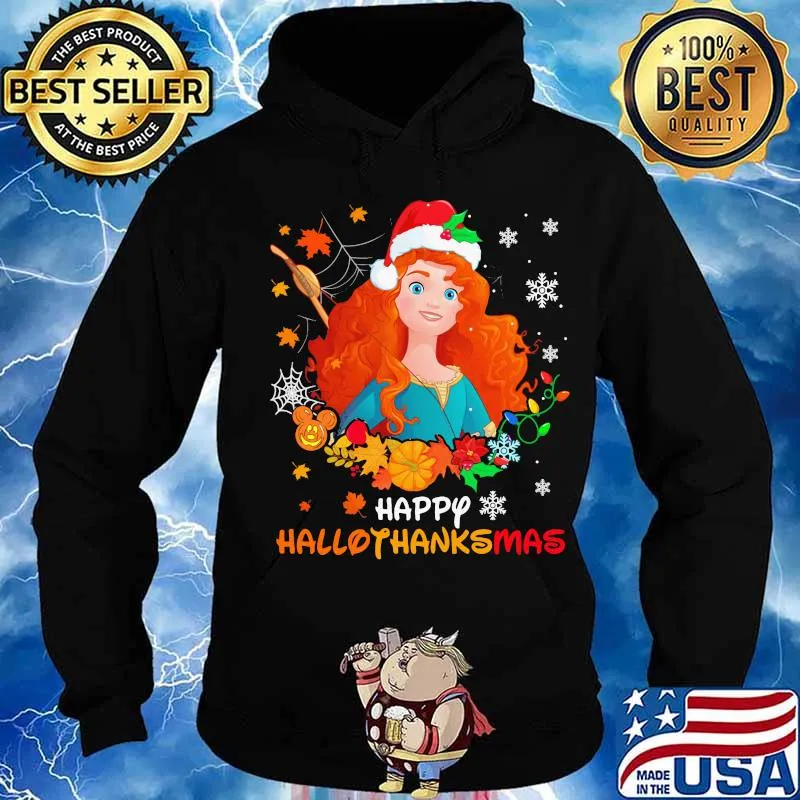 Merida happy hallothanksmas halloween thanksgiving christmas s Hoodie