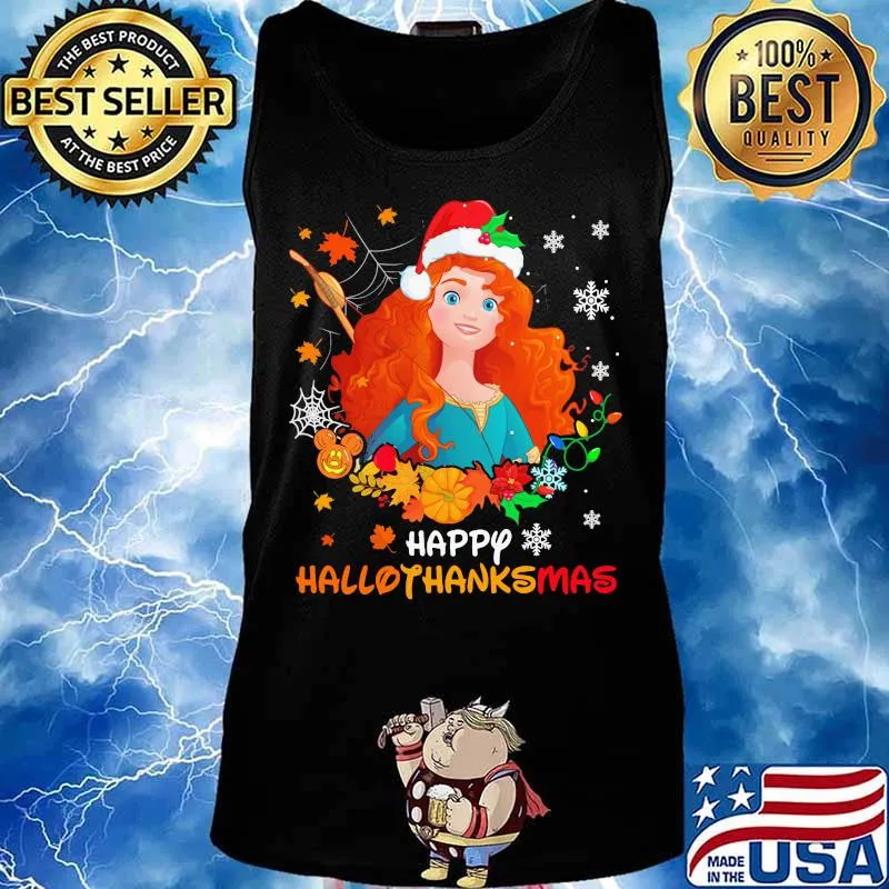 Merida happy hallothanksmas halloween thanksgiving christmas s Tank top