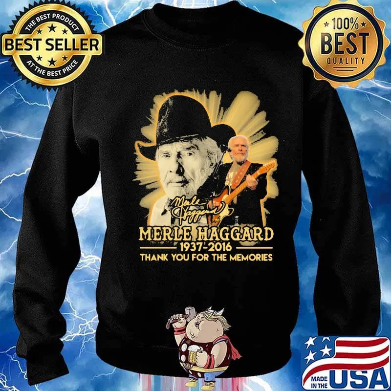 Merle haggard 1937 2016 thank for the memories signature s Sweater