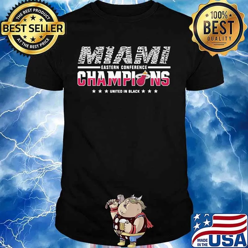 miami heat eastern conference champions united in black stars shirt