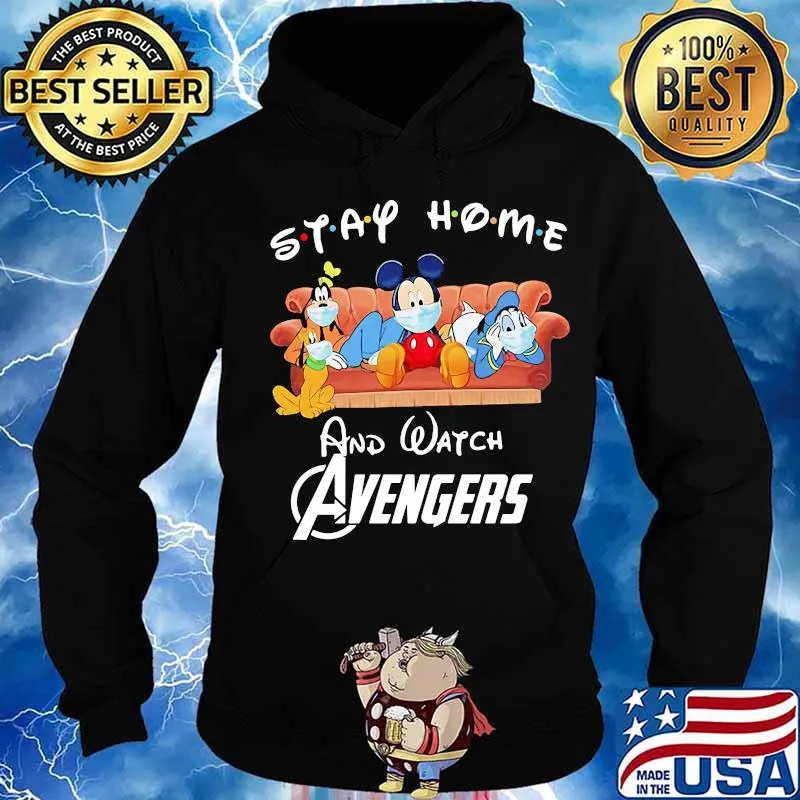 Mickey mouse and friends mask stay home and watch avengers s Hoodie