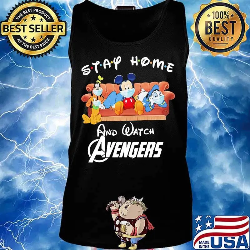 Mickey mouse and friends mask stay home and watch avengers s Tank top