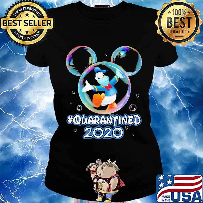 Mickey mouse donald duck wear mask quarantined 2020 s Ladies tee