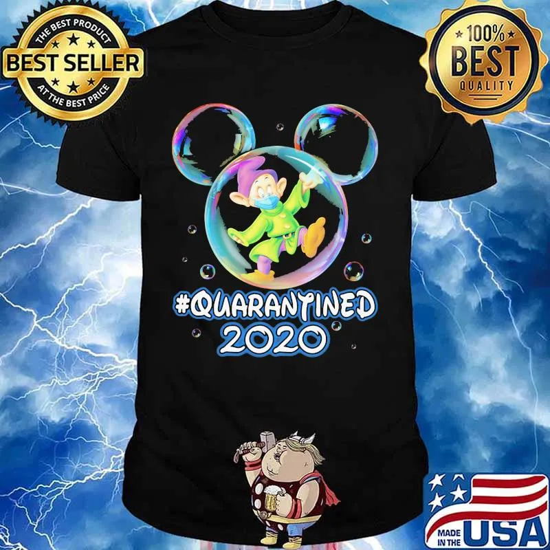 Mickey mouse dopey wear mask quarantined 2020 shirt