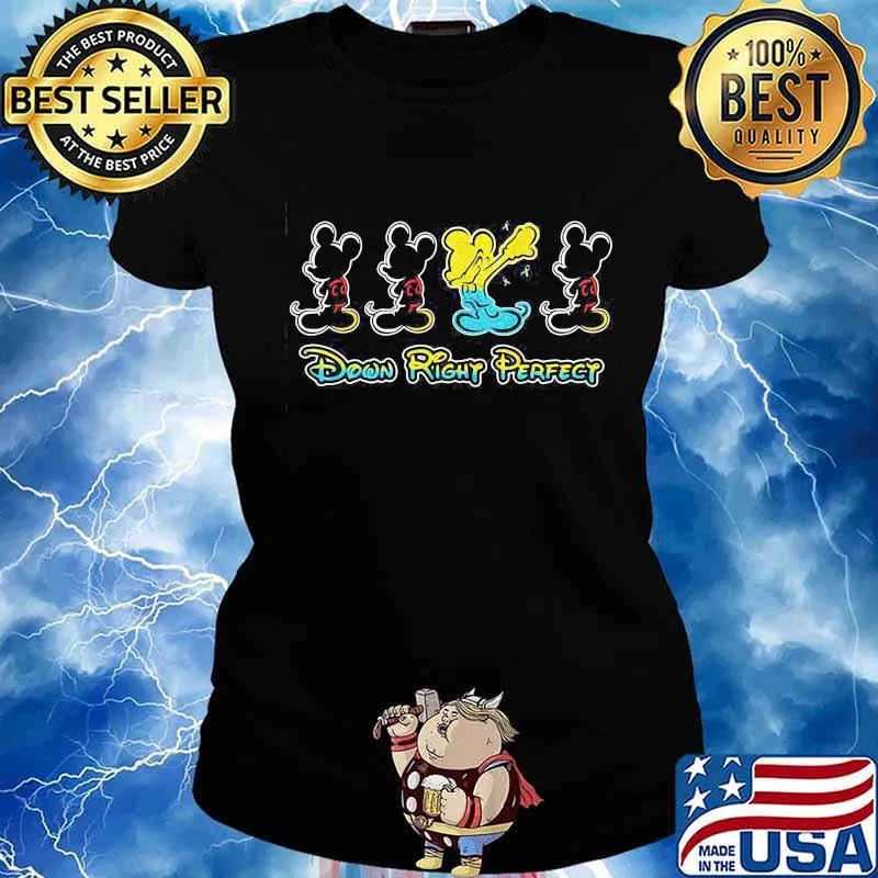 Mickey mouse down right perfect s Ladies tee