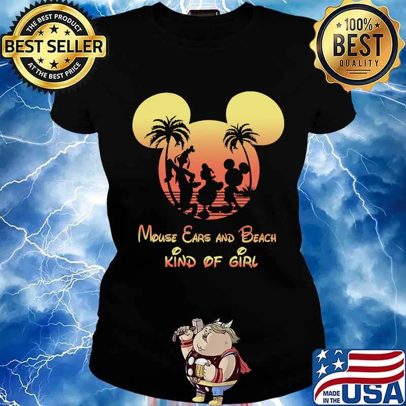 Mickey mouse ears and beach kind of girl s Ladies tee
