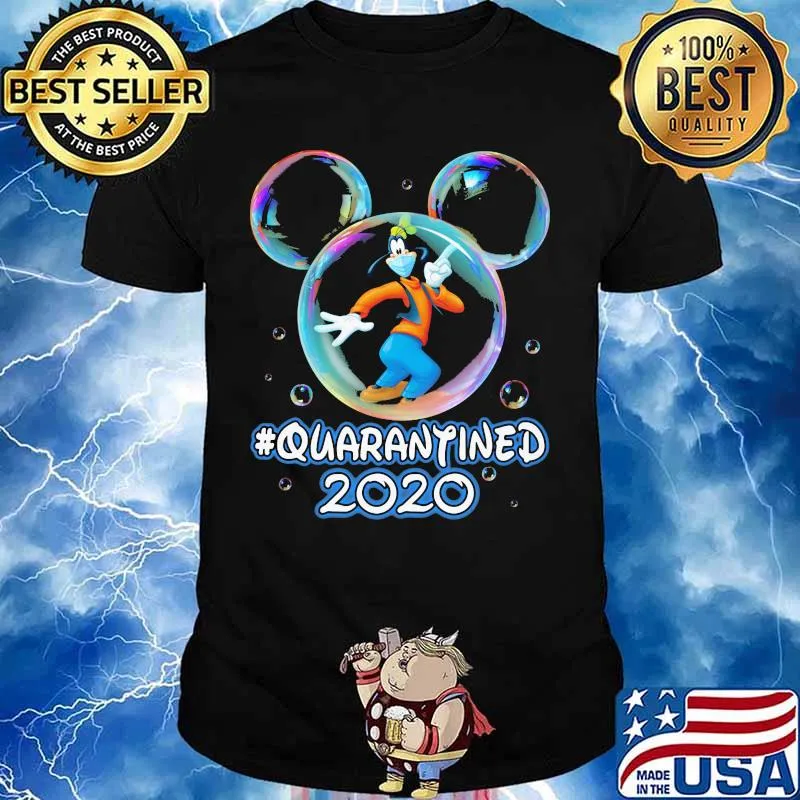 Mickey mouse goofy wear mask quarantined 2020 shirt