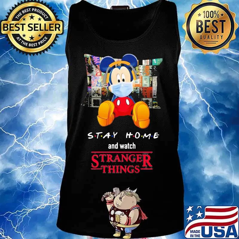 Mickey mouse mask stay home and watch stranger things s Tank top