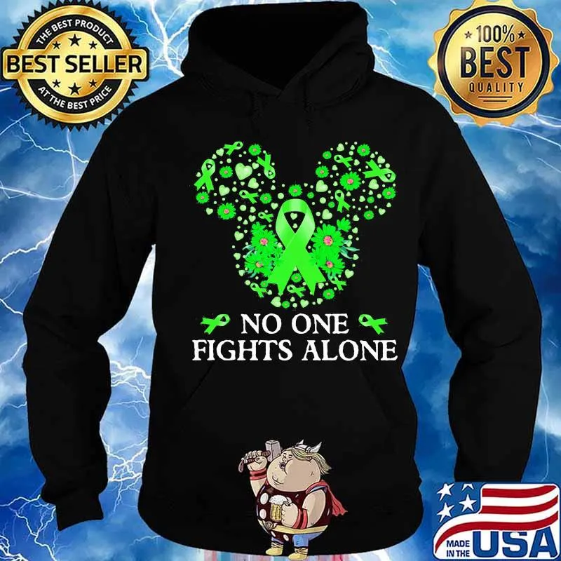 Mickey mouse no one fights alone flowers hearts s Hoodie