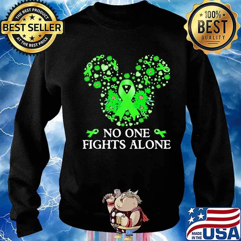 Mickey mouse no one fights alone flowers hearts s Sweater
