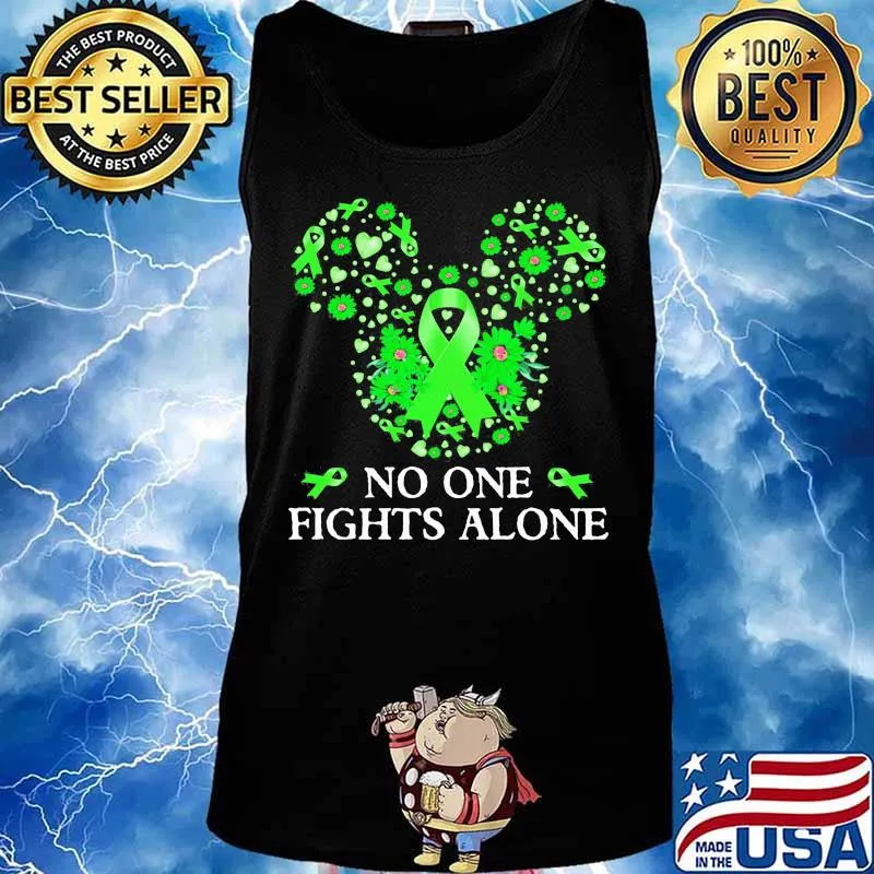 Mickey mouse no one fights alone flowers hearts s Tank top