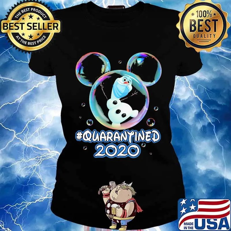Mickey mouse olaf wear mask quarantined 2020 s Ladies tee