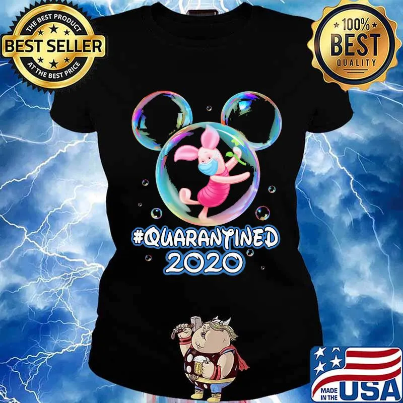 Mickey mouse piglet wear mask quarantined 2020 s Ladies tee