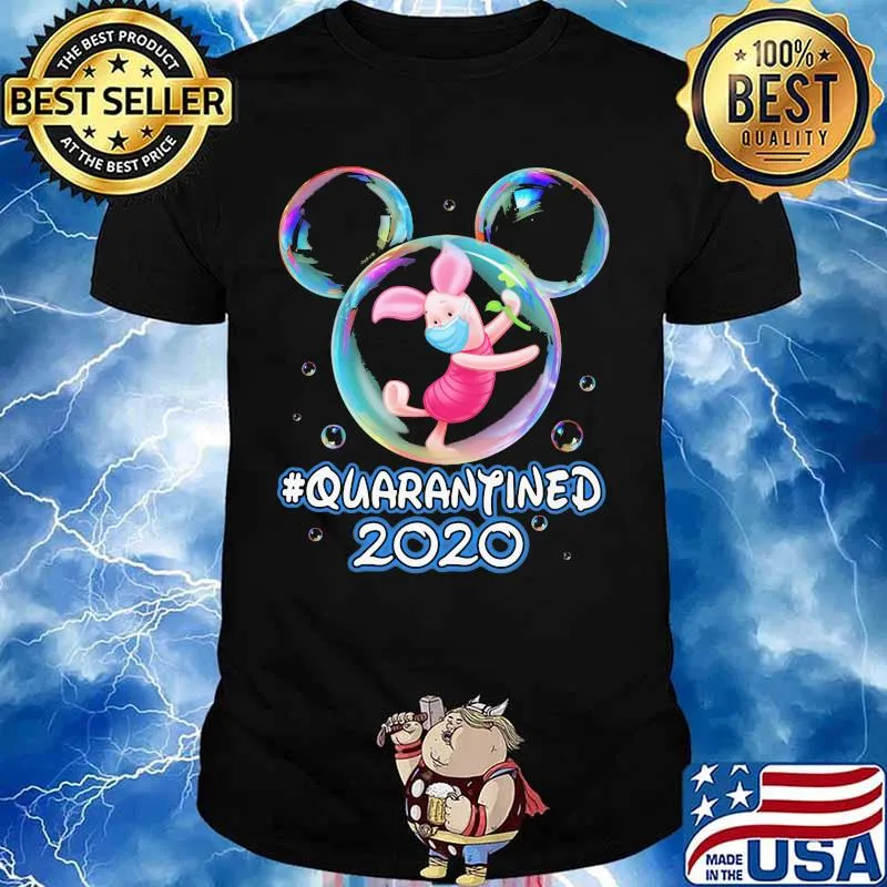 Mickey mouse piglet wear mask quarantined 2020 shirt