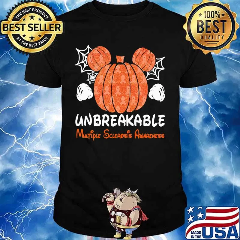 Mickey mouse pumpkin unbreakable multiple sclerosis awareness shirt