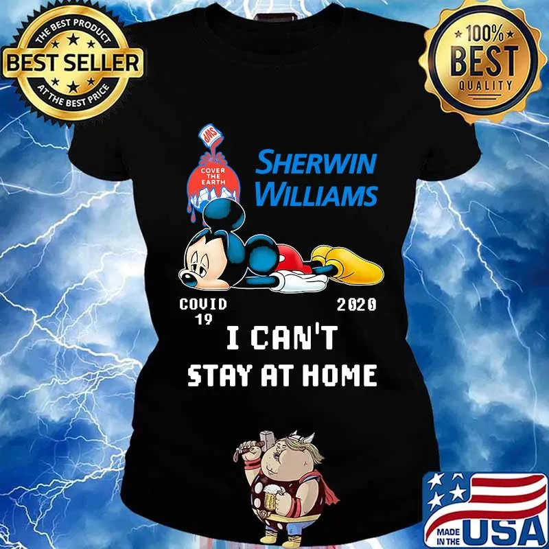 Mickey mouse sherwin williams i can't stay at home covid-19 2020 s Ladies tee