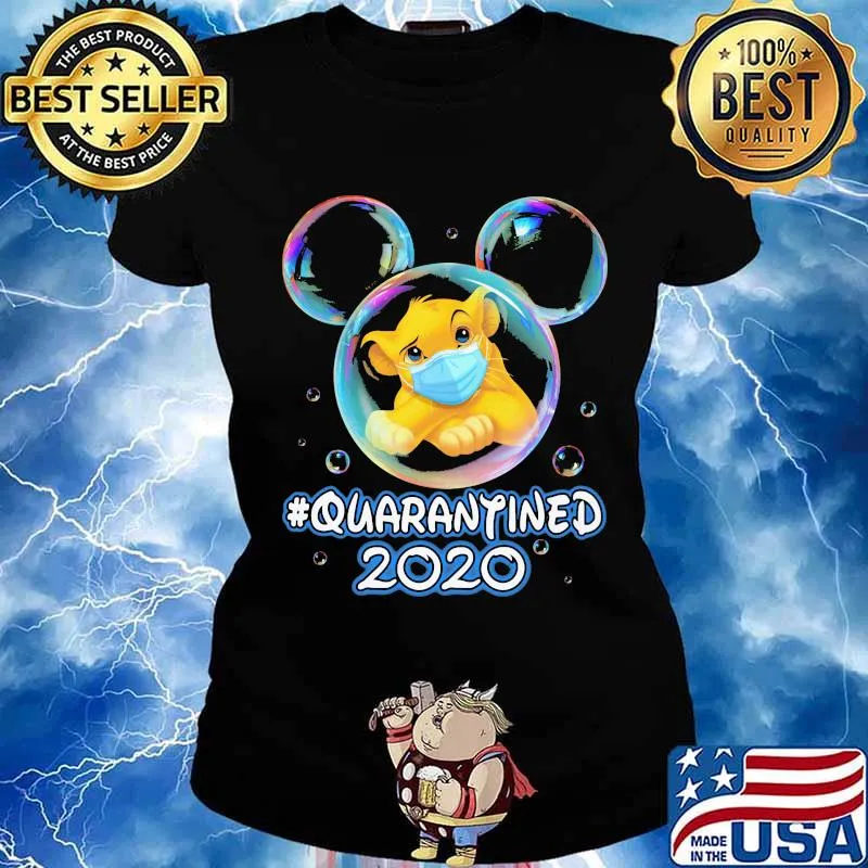 Mickey mouse simba wear mask quarantined 2020 s Ladies tee