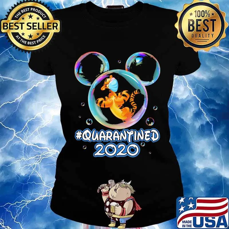 Mickey mouse tigger wear mask quarantined 2020 s Ladies tee
