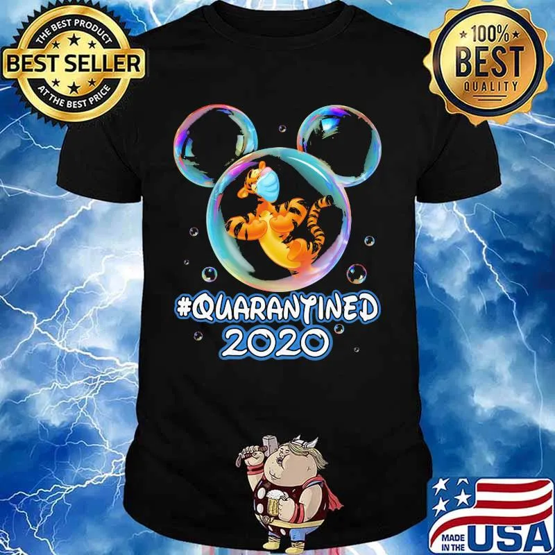 Mickey mouse tigger wear mask quarantined 2020 shirt