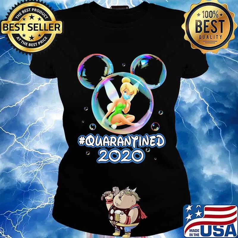 Mickey mouse tinker bell wear mask quarantined 2020 s Ladies tee