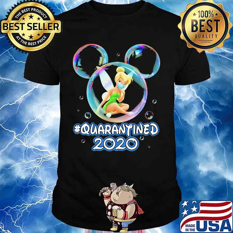 Mickey mouse tinker bell wear mask quarantined 2020 shirt