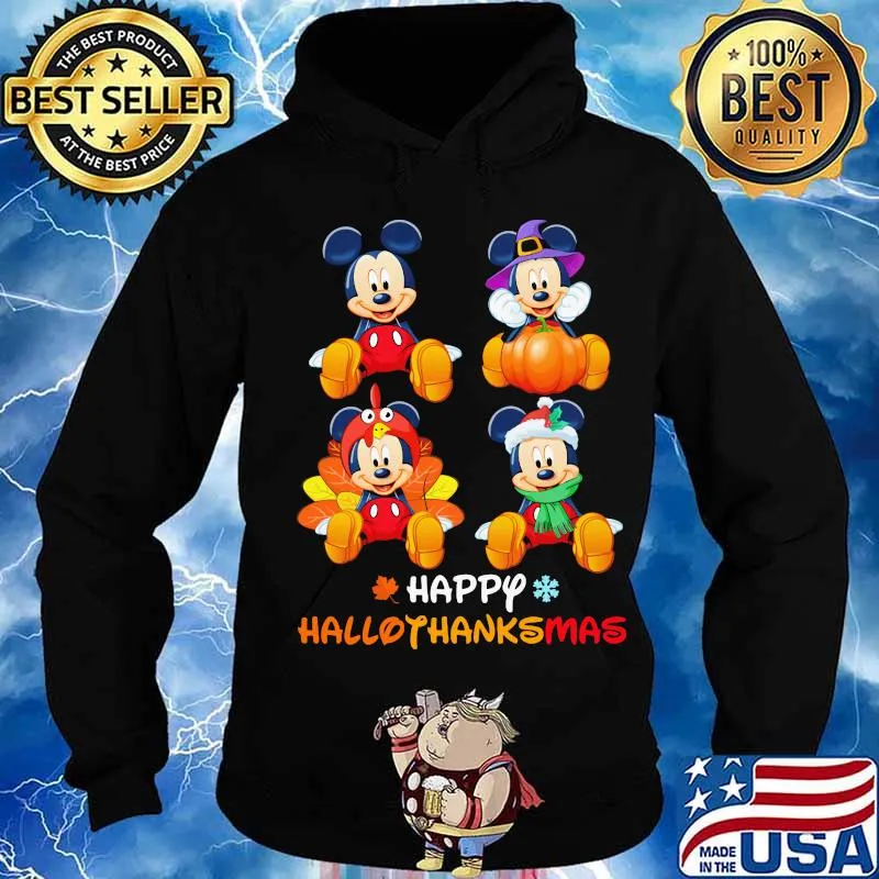 Mickey mouse witch happy hallothanksmas halloween thanksgiving christmas s Hoodie