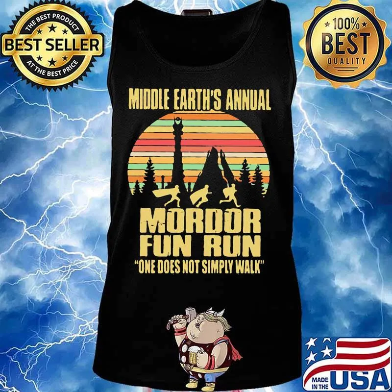 Middle earth's annual mordor fun run one does not simply walk vintage retro s Tank top