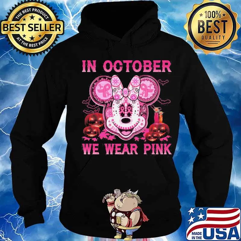 Minnie mouse in october we wear pink breast cancer awareness s Hoodie