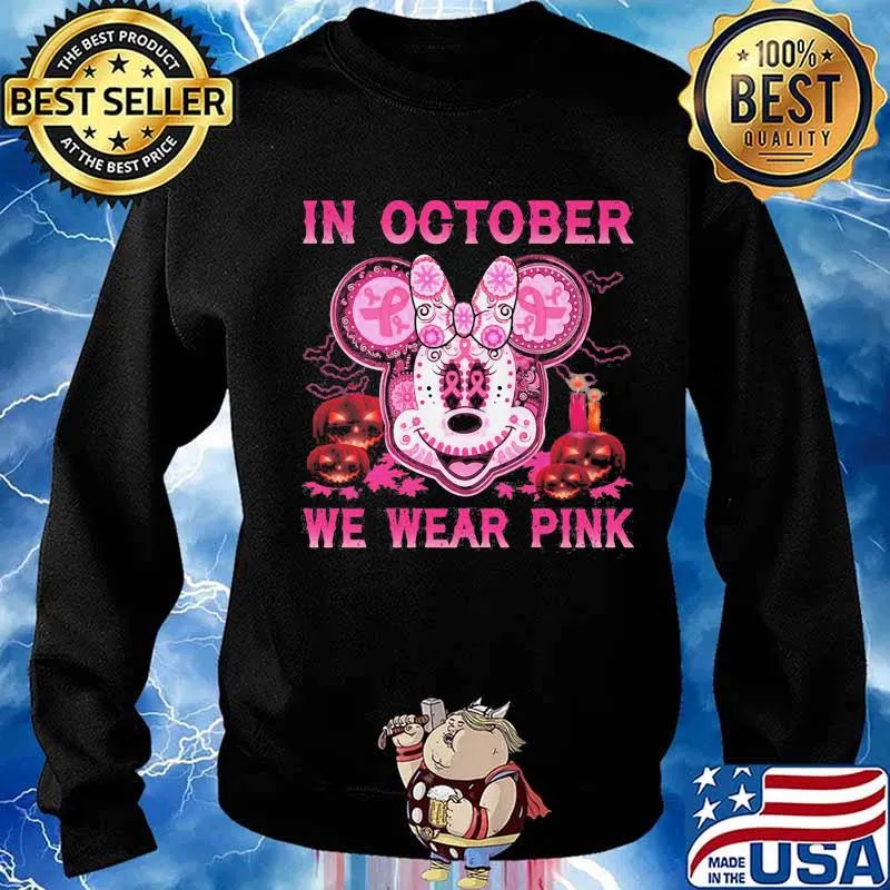 Minnie mouse in october we wear pink breast cancer awareness s Sweater